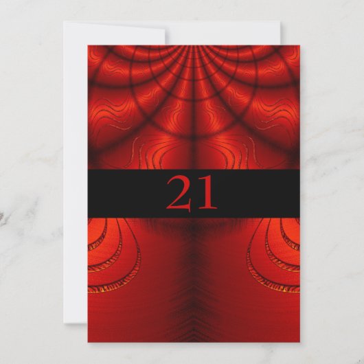Uitnodiging Verjaardag Abstract Rood Stof (Voorkant)