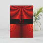 Uitnodiging Verjaardag Abstract Rood Stof (Staand voorkant)