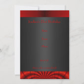 Uitnodiging Verjaardag Abstract Rood Stof (Achterkant)