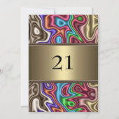 Uitnodiging Verjaardag Abstracte kleuren Faux Silk (Voorkant)