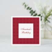 Uitnodiging Verjaardag Abstracte Rode Cirkels (Staand voorkant)