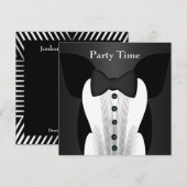 Uitnodiging Verjaardag Black Tie Pak (Voorkant / Achterkant)