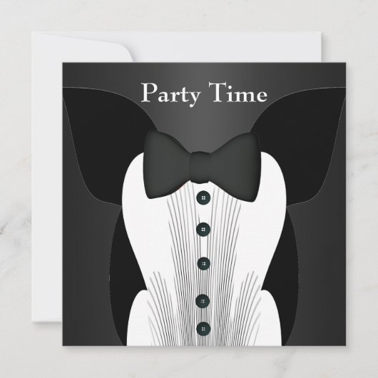 Uitnodiging Verjaardag Black Tie Pak (Voorkant)