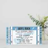 UITNODIGING VERJAARDAG BOYS ROCK CONCERT TICKET (Staand voorkant)