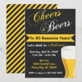 Uitnodiging verjaardag Cheers & Beers (Voorkant / Achterkant)