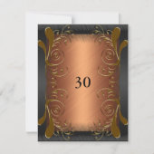 Uitnodiging Verjaardag Donker Zwart & Rust Goud Bl (Voorkant)