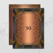 Uitnodiging Verjaardag Donker Zwart & Rust Goud Bl (Voorkant / Achterkant)