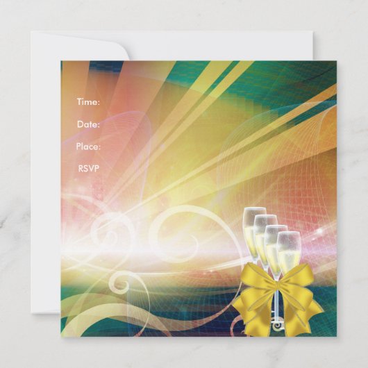 Uitnodiging verjaardag Elegant Modern Green Gol (Achterkant)