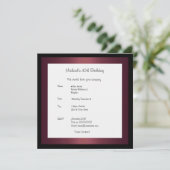 Uitnodiging Verjaardag Elegante Foto Bourgogne (Staand voorkant)