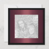 Uitnodiging Verjaardag Elegante Foto Bourgogne (Achterkant)