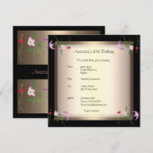 Uitnodiging Verjaardag Glamour Floral (Voorkant / Achterkant)