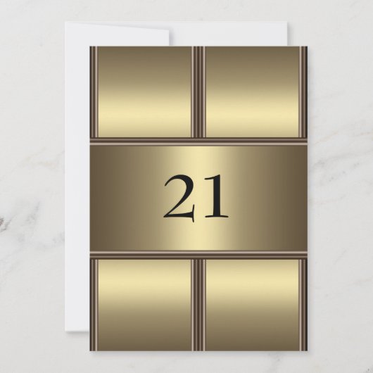 Uitnodiging Verjaardag Gouden Glamour (Voorkant)