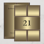 Uitnodiging Verjaardag Gouden Glamour (Voorkant / Achterkant)