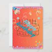 Uitnodiging verjaardag kleurrijk (Achterkant)