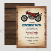 Uitnodiging verjaardag pensionering vintage motorf (Voorkant / Achterkant)