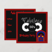 Uitnodiging verjaardag van de Fabulous 50's (Voorkant / Achterkant)