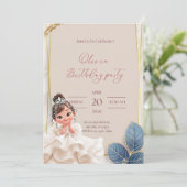 Uitnodiging verjaardag voor kleine prinses (Staand voorkant)