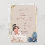 Uitnodiging verjaardag voor kleine prinses (Voorkant / Achterkant)