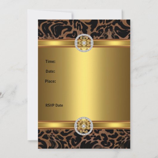 Uitnodiging verjaardag Wilde Dierlijke Goudjuwelen (Achterkant)