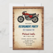 Uitnodiging verjaardagsafscheid vintage motor (Voorkant)