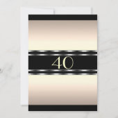 Uitnodiging Verjaardagscrème Glam met Zwart Groot (Voorkant)