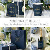 Uitnodiging Verjaardagsdiner Elegant Navy Goud 80s