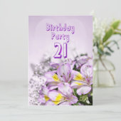 Uitnodiging verjaardagsfeest 21 jaar (Staand voorkant)
