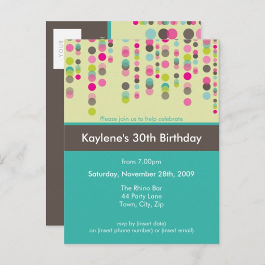 UITNODIGING VERJAARDAGSFEEST:: discotek 1 (Voorkant / Achterkant)