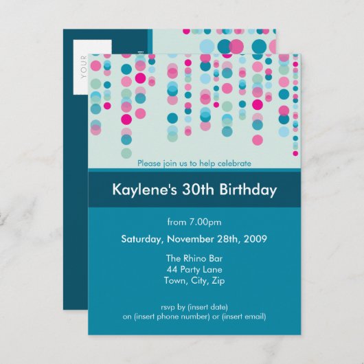 UITNODIGING VERJAARDAGSFEEST:: discotek 5 (Voorkant / Achterkant)