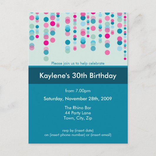 UITNODIGING VERJAARDAGSFEEST:: discotek 5 Briefkaart (Voorkant)