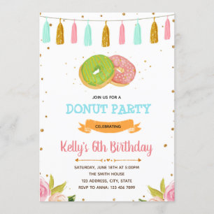 Uitnodiging verjaardagsfeest Donuts