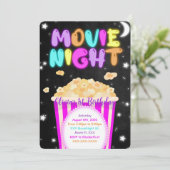 Uitnodiging verjaardagsfeest filmavond (Staand voorkant)