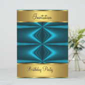 Uitnodiging verjaardagsfeest Gouden Verjaardagsfee (Staand voorkant)