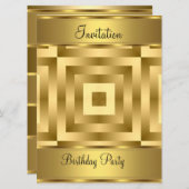 Uitnodiging verjaardagsfeest Gouden Verjaardagsfee (Voorkant / Achterkant)