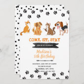 Uitnodiging verjaardagsfeest huisdier kat hond (Voorkant / Achterkant)