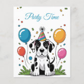 Uitnodiging verjaardagsfeest kinderen Great Dane P (Voorkant)
