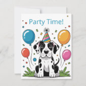 Uitnodiging verjaardagsfeest kinderen Great Dane P (Voorkant)