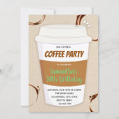 Uitnodiging verjaardagsfeest koffie (Voorkant)