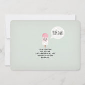 Uitnodiging Verjaardagsfeest Meisje Schattige Retr (Achterkant)