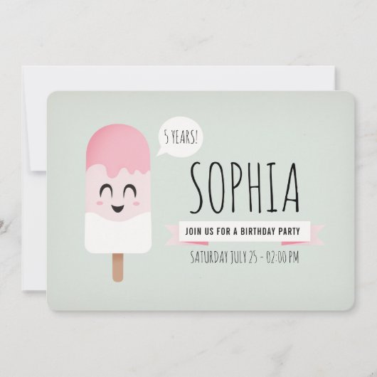 Uitnodiging Verjaardagsfeest Meisje Schattige Retr (Voorkant)