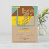 Uitnodiging verjaardagsfeest Motocross evenement (Staand voorkant)