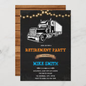 Uitnodiging verjaardagsfeest pensionering met vint (Voorkant / Achterkant)