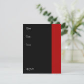 Uitnodiging Verjaardagsfeest Rood Zwart Wit (Staand voorkant)