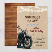 Uitnodiging verjaardagsfeest volwassene vintage mo (Voorkant / Achterkant)