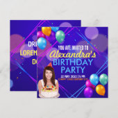 Uitnodiging verjaardagsfeestje (Voorkant / Achterkant)