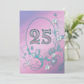 Uitnodiging verjaardagsfeestje 25 jaar oud (Staand voorkant)