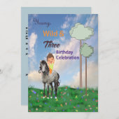 Uitnodiging verjaardagsfeestje 3 jaar oude jongen (Voorkant / Achterkant)