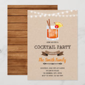 Uitnodiging verjaardagsfeestje cocktailparty (Voorkant / Achterkant)