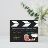 Uitnodiging verjaardagsfeestje filmavond (Staand voorkant)