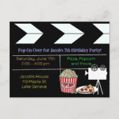 Uitnodiging verjaardagsfeestje filmavond (Voorkant)